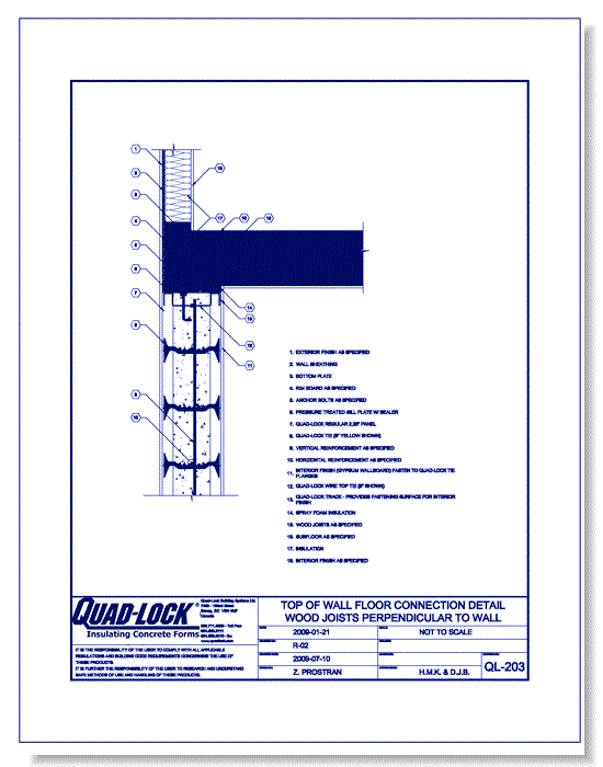 QL-203 Wood Joists Perpendicular to Wall