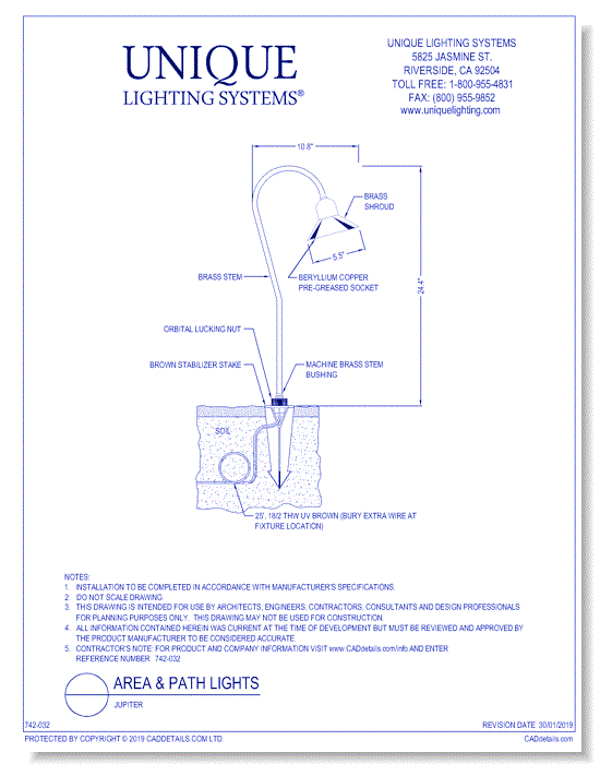 Brass Area Light: Jupiter