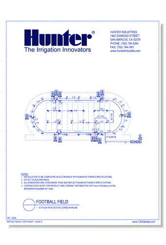 Official Football Field - I-40 Four Row Design Looped Mainline