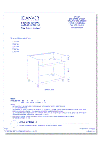 OGFXX00: Grill Base for Grill with Marinating Refrigerator Insert