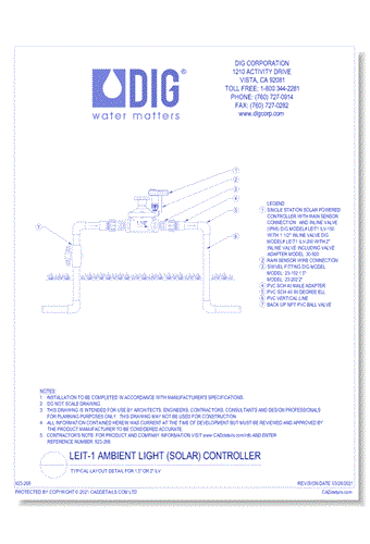 LEIT-1 Ambient Light (Solar) Controller - Typical Layout Detail for 1.5" Or 2" ILV