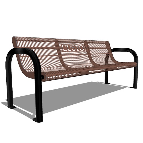 C1337 - Ultra 6' Slotted Steel Custom Bench, Portable/Surface Mount
