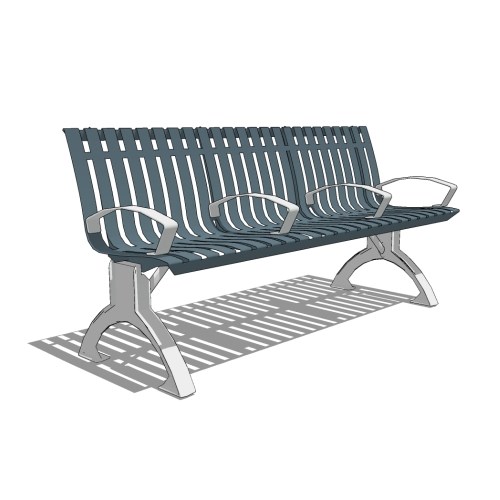 L1441P - Latitude 6' Contour Bench with Divided Seating