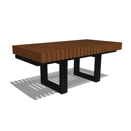PINF24L4T - Infinity 2' x 4' Linear Thermory Bench, Powder Coat Frame Finish
