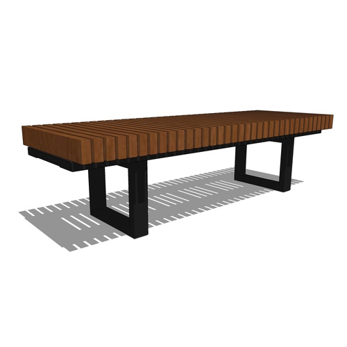 PINF24L6T - Infinity 2' x 6' Linear Thermory Bench, Powder Coat Frame Finish