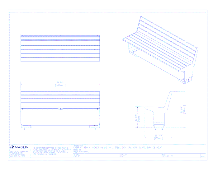 L-Series Backed Bench (MBE-3000-00001)