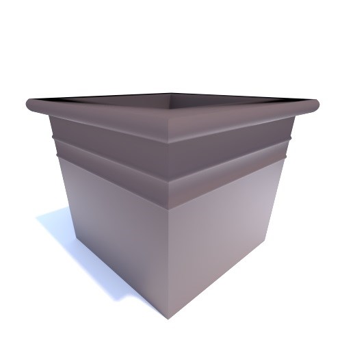 Rolled Rim Square Planter