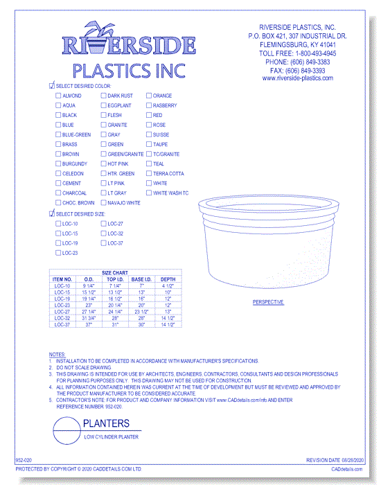 Low Cylinder Planter