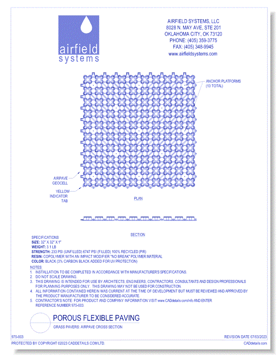 Grass Pavers: AirPave Cross Section