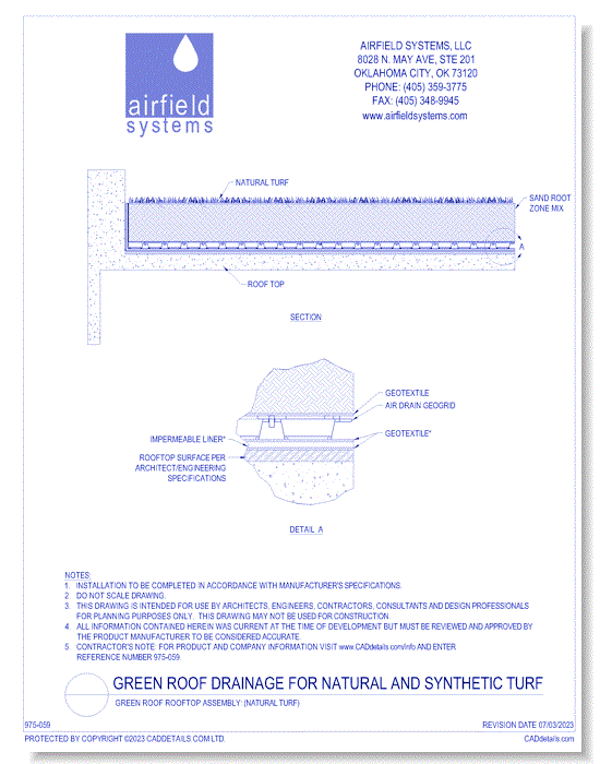 Green Roof Rooftop Assembly: (Natural Turf)